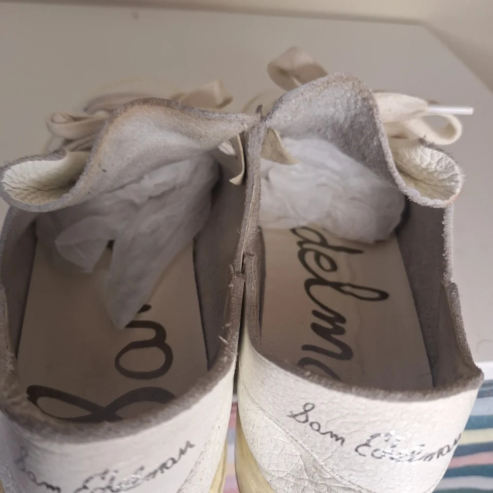 Anthropologie SE Poppy pebbled leather  sneeker SZ 9.5 - Picture 5 of 9